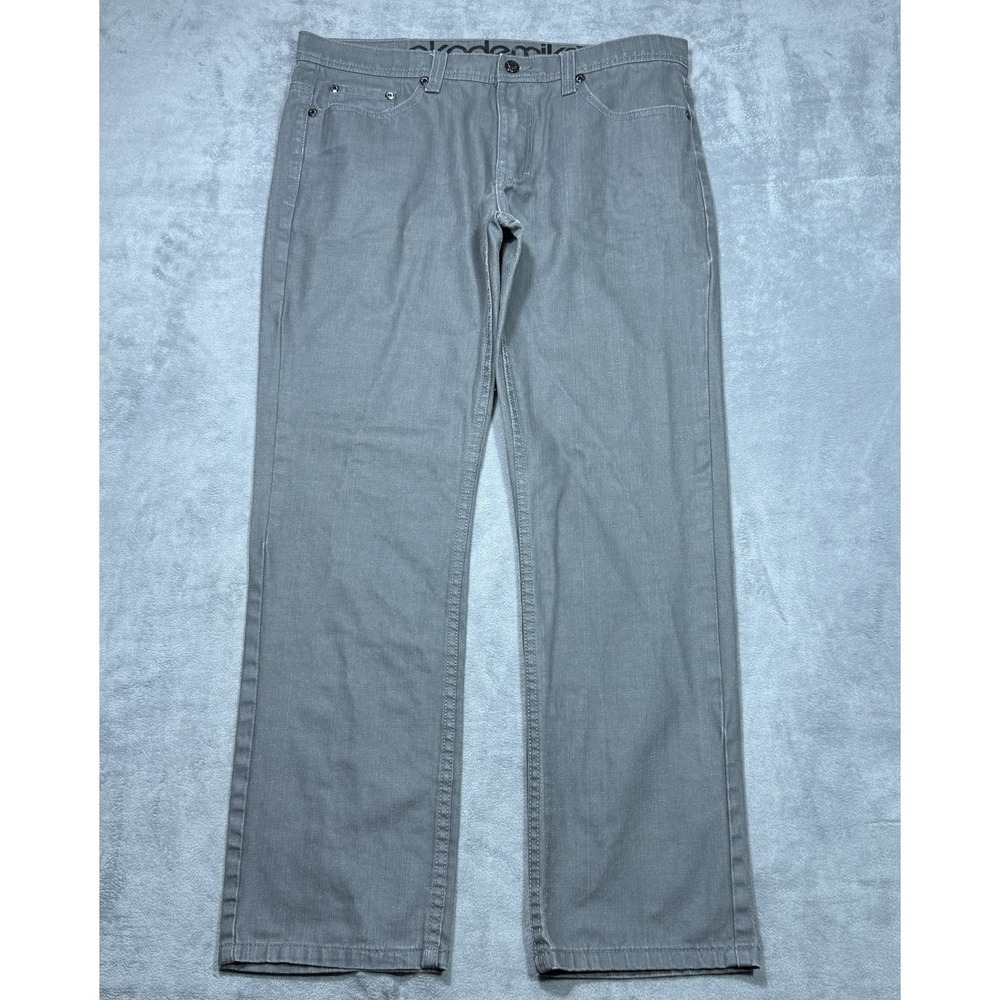 Akademiks Jeans Mens 36x32 Gray Straight Leg Y2K Retro Denim Rap Hip Hop